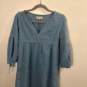 Madewell Light Blue Long Sleeve Dress